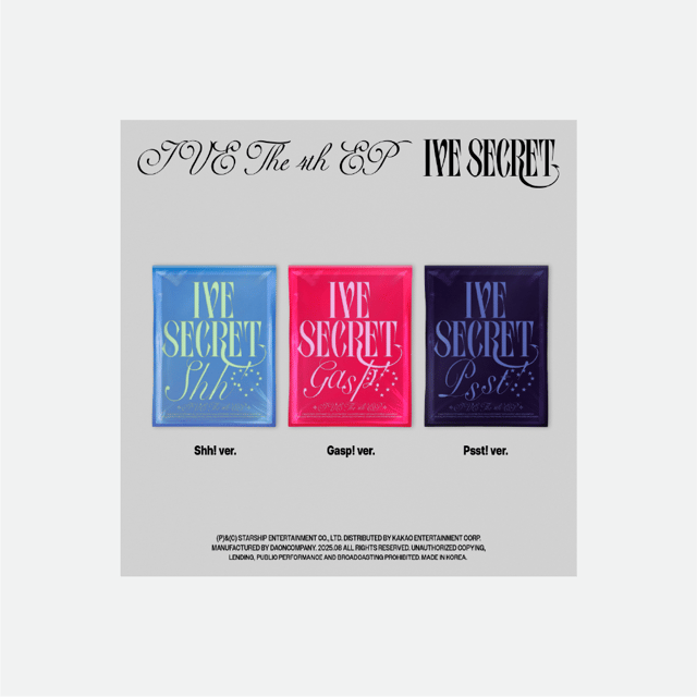 [PRE-ORDER] IVE (아이브) - 4th Mini [IVE SECRET] (Shh! / Gasp! / Psst! ver.)(Random)-thumbnail