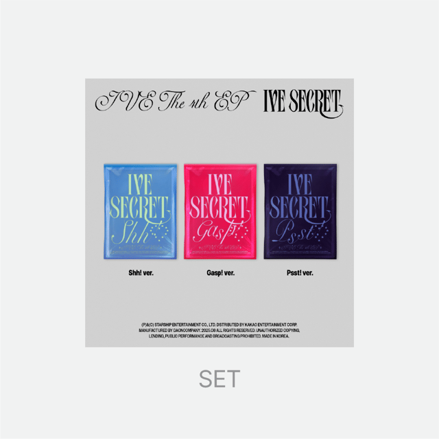 [PRE-ORDER] IVE (아이브) - 4th Mini [IVE SECRET] (Shh! / Gasp! / Psst! ver.)(SET)-thumbnail