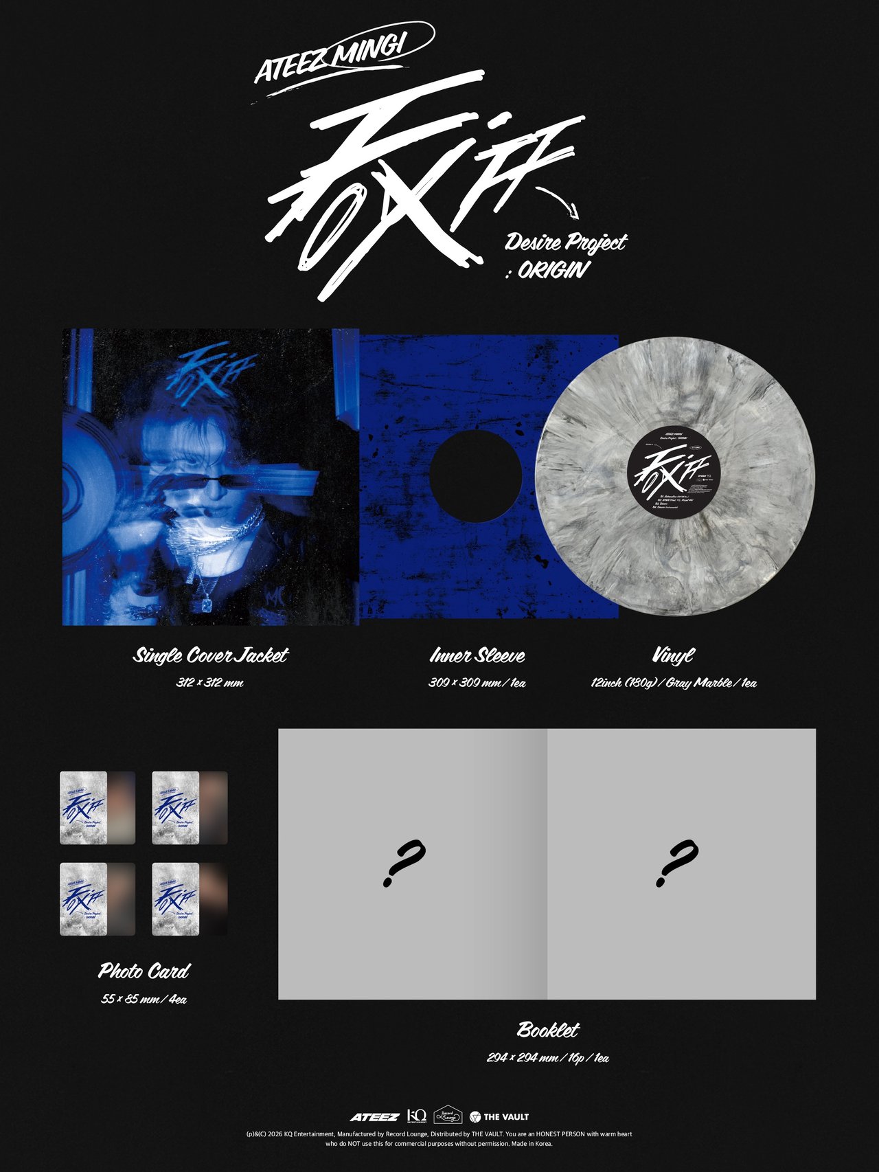 ATEEZ(에이티즈) MINGI FIX OFF Desire Project : ORIGIN (Vinyl) 예약