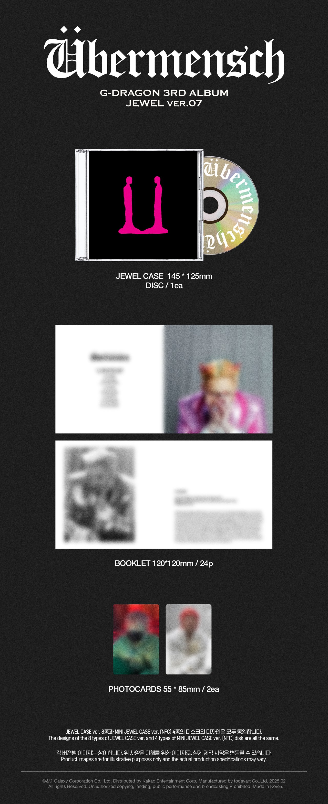 G-DRAGON 3RD ALBUM [Übermensch] PRE-ORDER OPEN NOTICE (+Add