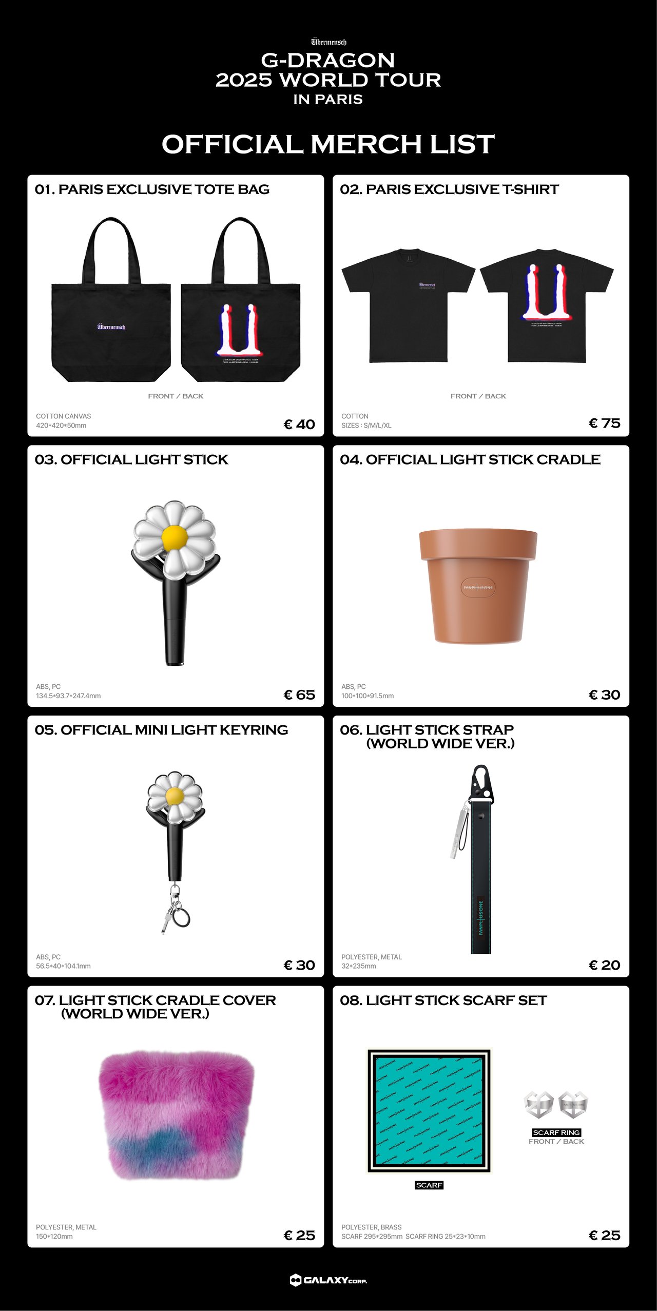 G-DRAGON 2025 WORLD TOUR [Übermensch] IN PARIS OFFICIAL MD ON-SITE