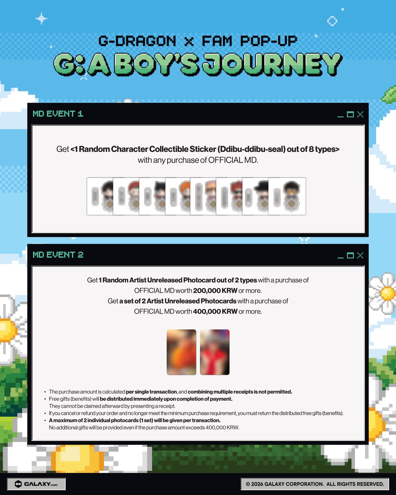 G-DRAGON x FAM POP-UP [G: A BOY'S JOURNEY] OFFICIAL MERCH LINE-UP