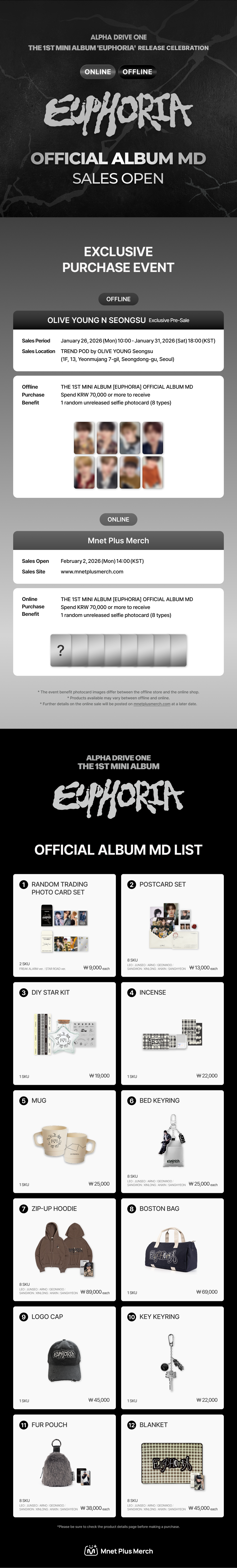 ALPHA DRIVE ONE THE 1ST MINI ALBUM [EUPHORIA] OFFICIAL ALBUM MD
