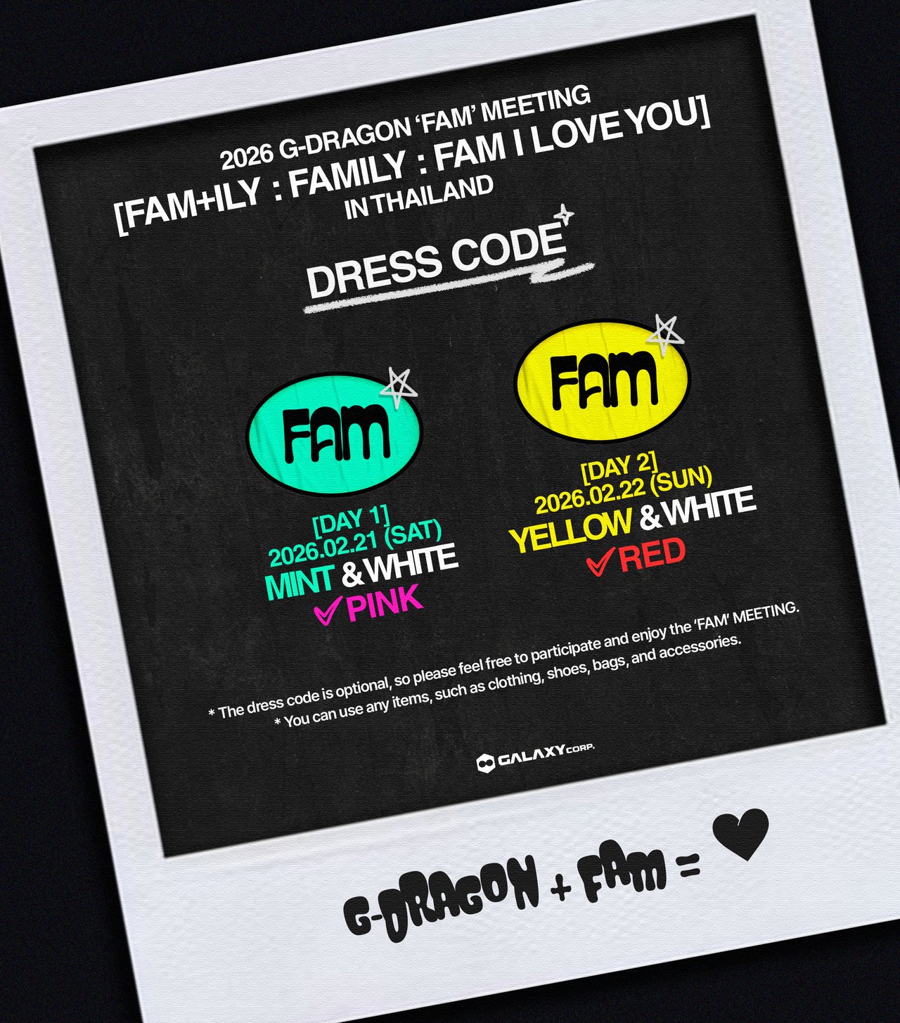 G-DRAGON★FAM+ILY ★ファンミ★入場特典★2/15 G-DRAGON、ファンとの“距離ゼロ”を目指した特別ファンミーティングを2