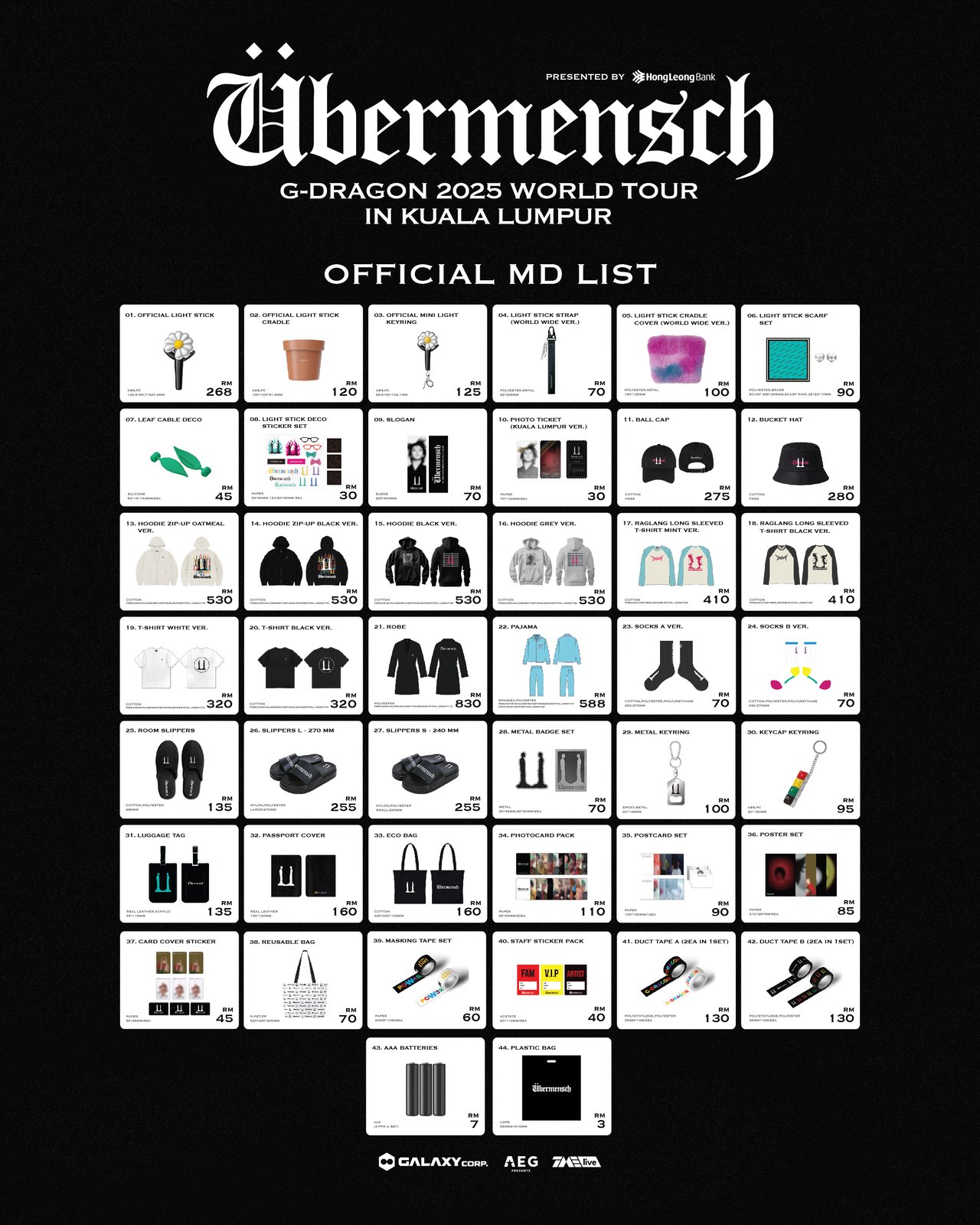 G-DRAGON 2025 WORLD TOUR [Übermensch] IN KUALA LUMPUR, presented