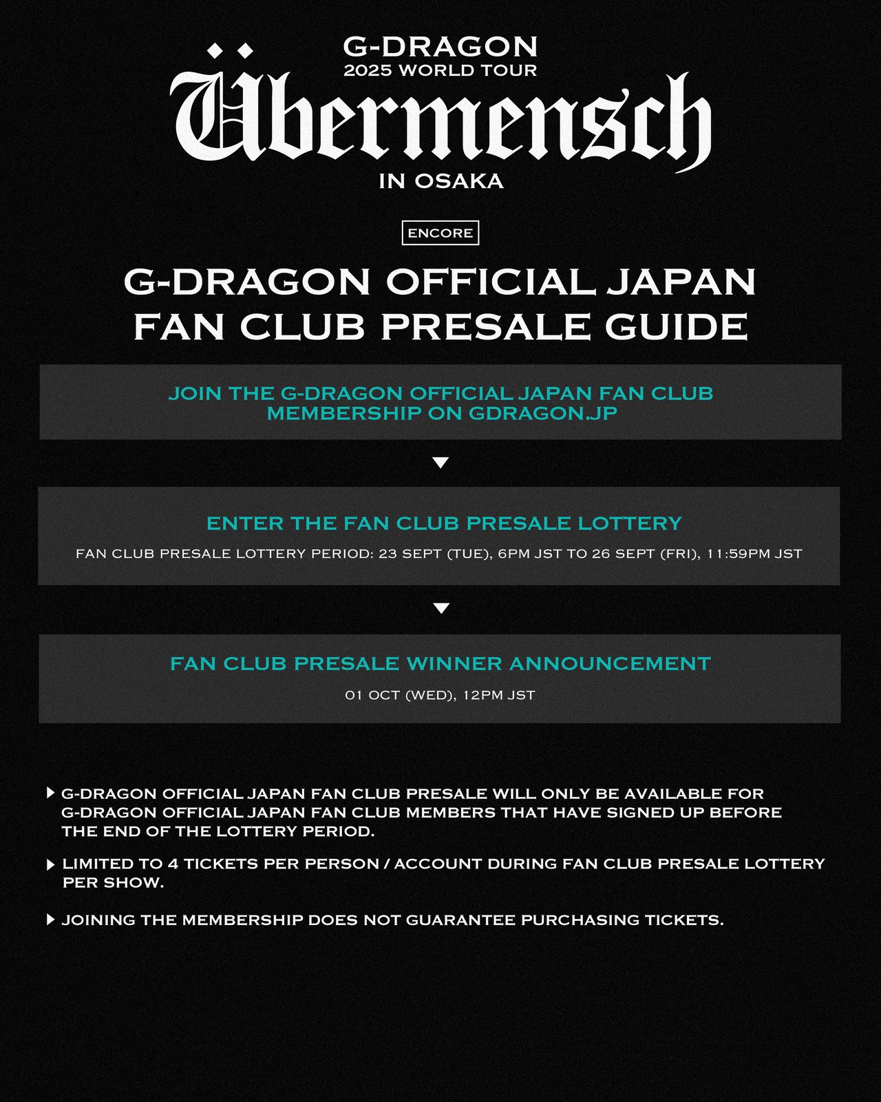 G-DRAGON 2025 WORLD TOUR [Übermensch] IN OSAKA : ENCORE