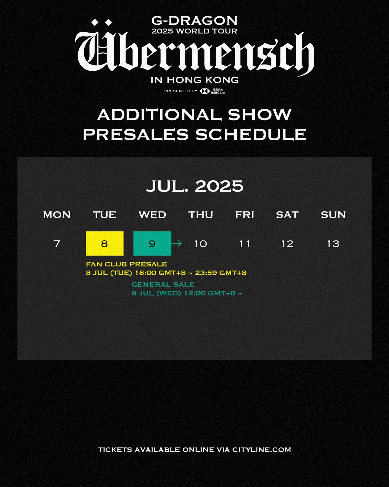 G-DRAGON 2025 WORLD TOUR [Übermensch] IN HONG KONG, presented by