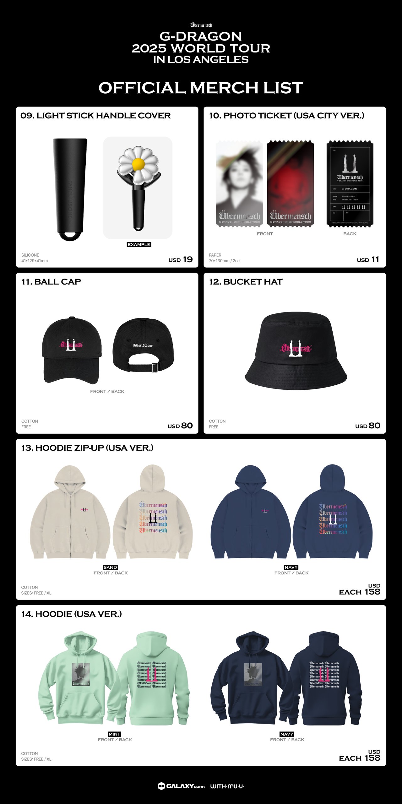G-DRAGON フーディー　Übermensch G-DRAGON 2025 WORLD TOUR ÜBERMENSCH OFFICIAL MD [HOODIE