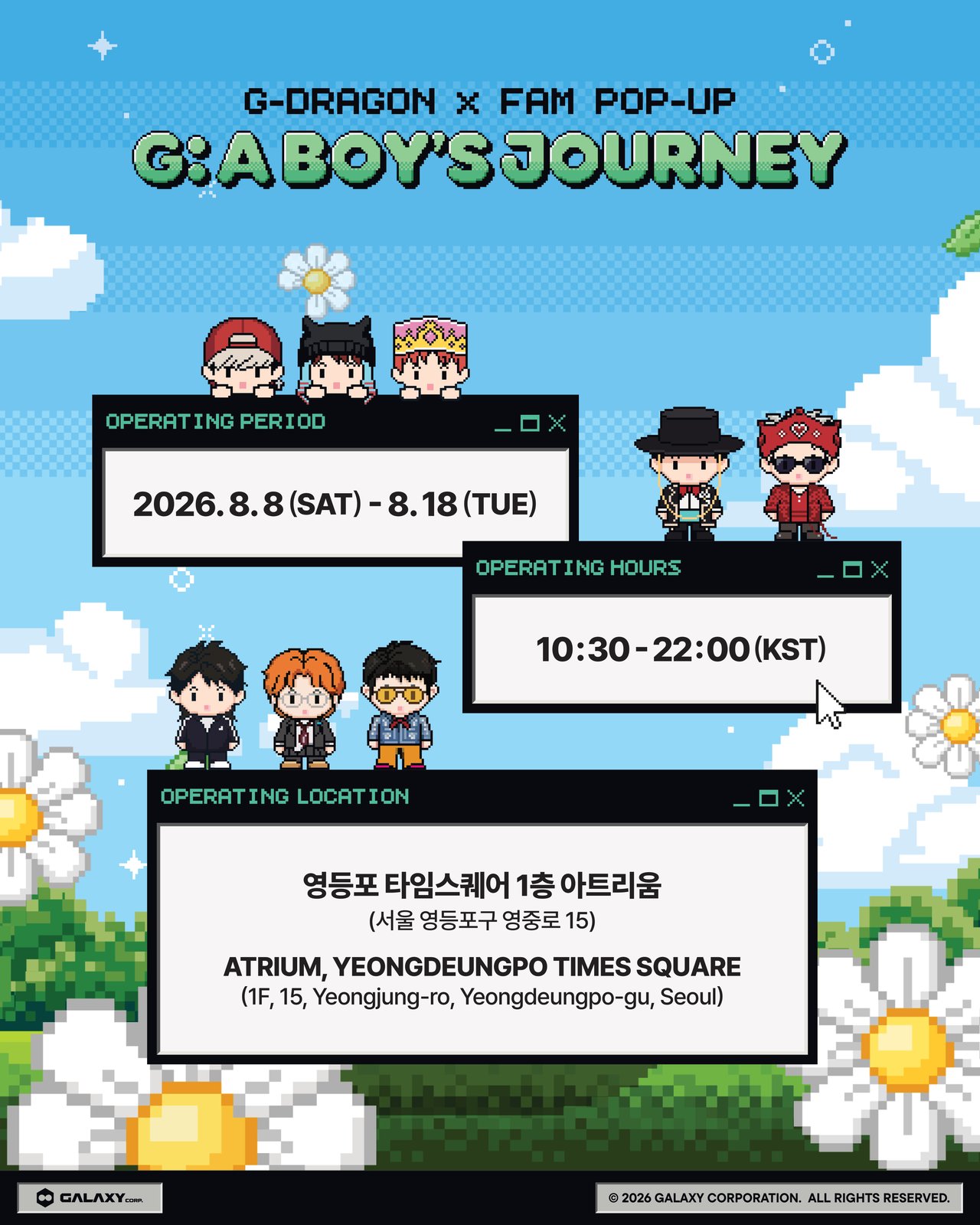 G-DRAGON x FAM POP-UP [G: A BOY'S JOURNEY] OFFICIAL MERCH LINE-UP