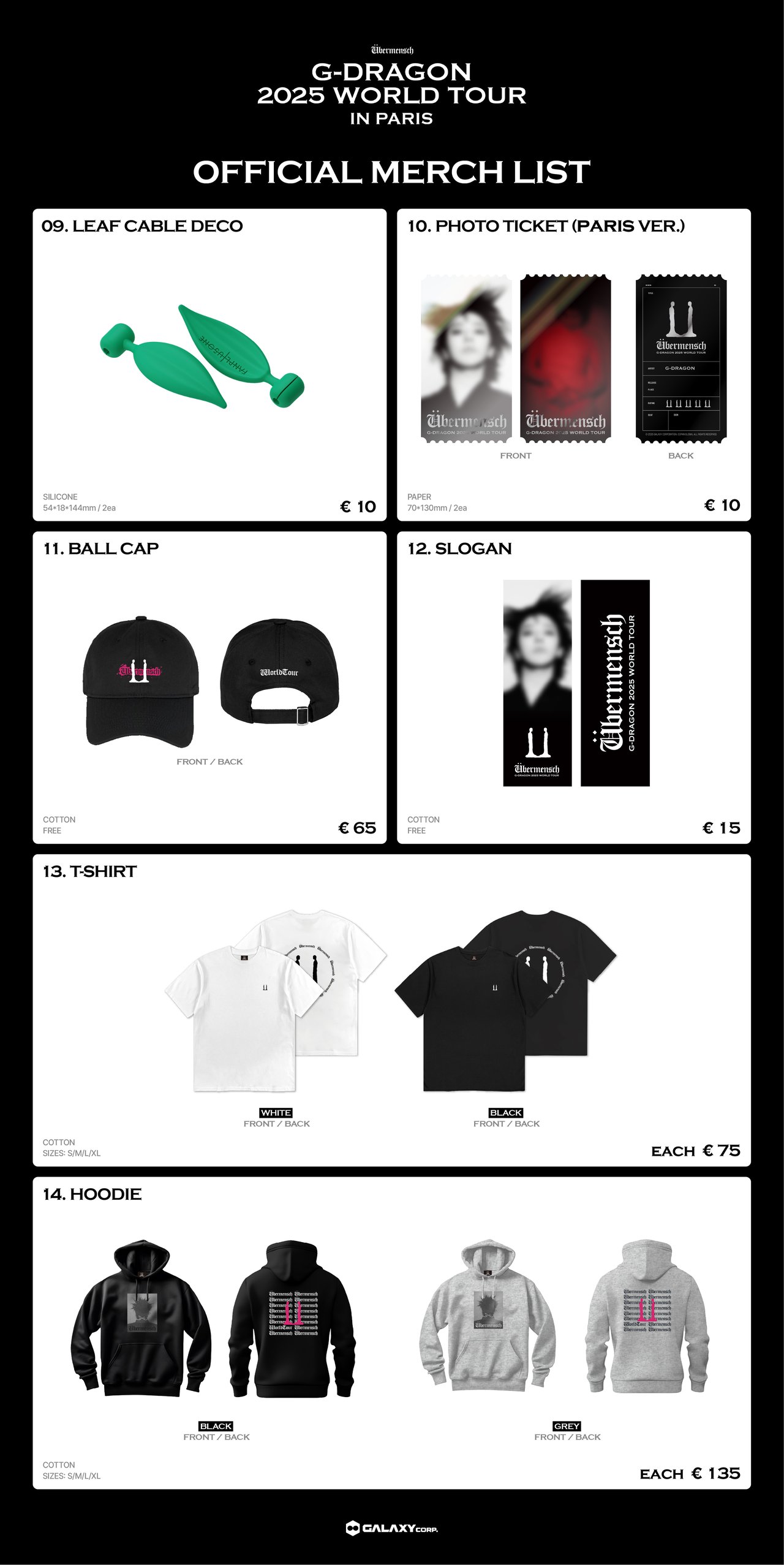 G-DRAGON 2025 WORLD TOUR [Übermensch] IN PARIS OFFICIAL MD ON-SITE