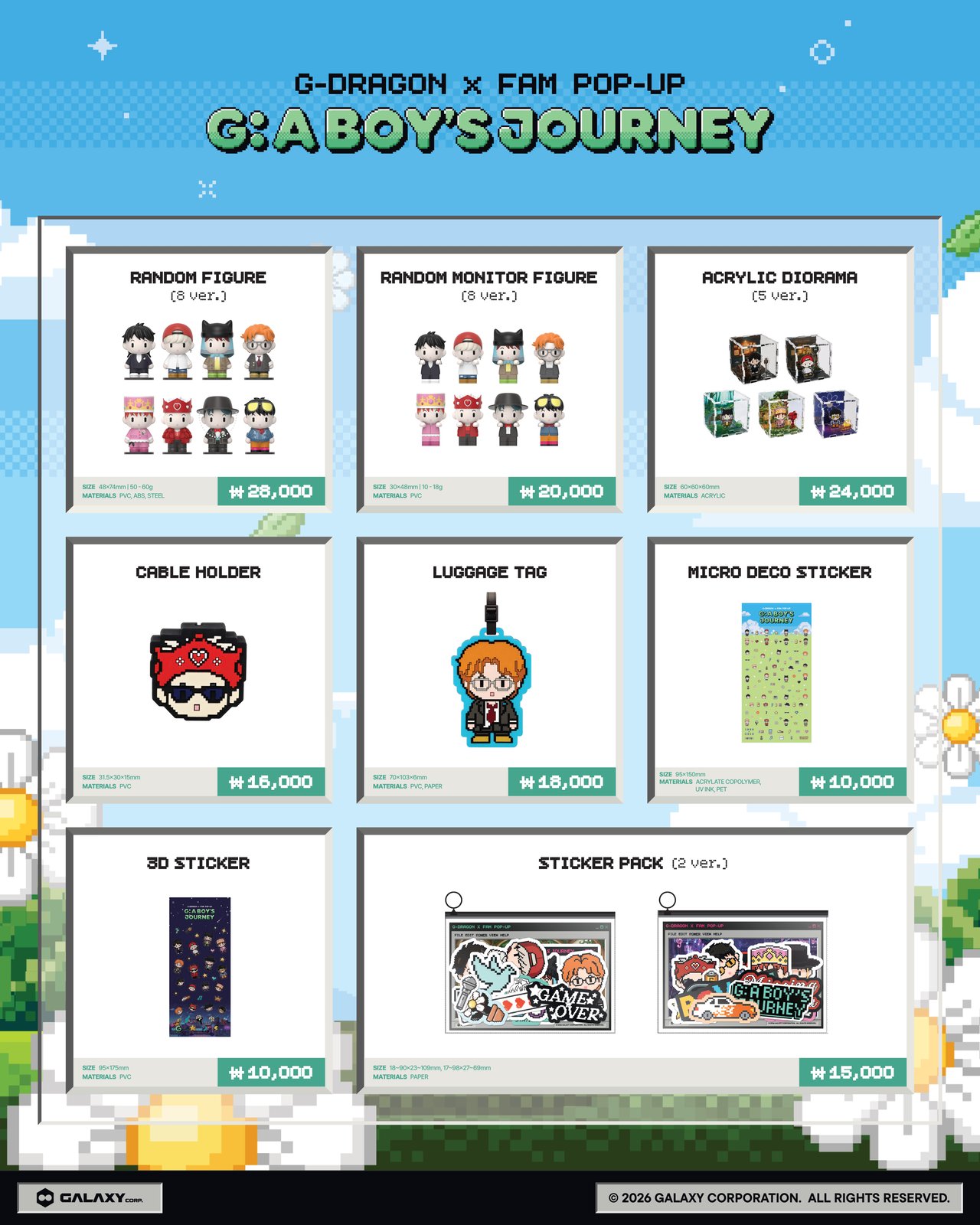 G-DRAGON x FAM POP-UP [G: A BOY'S JOURNEY] OFFICIAL MERCH LINE-UP