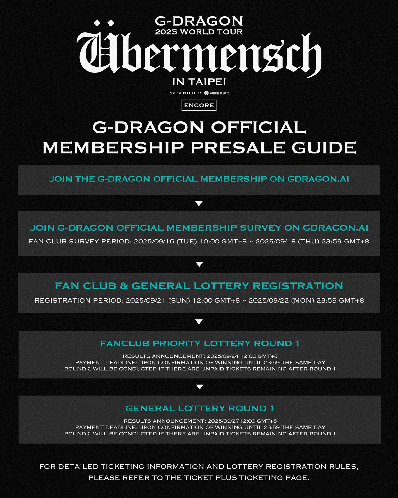 G-DRAGON OFFICIAL MEMBERSHIP PRESALE SURVEY FOR “G-DRAGON 2025