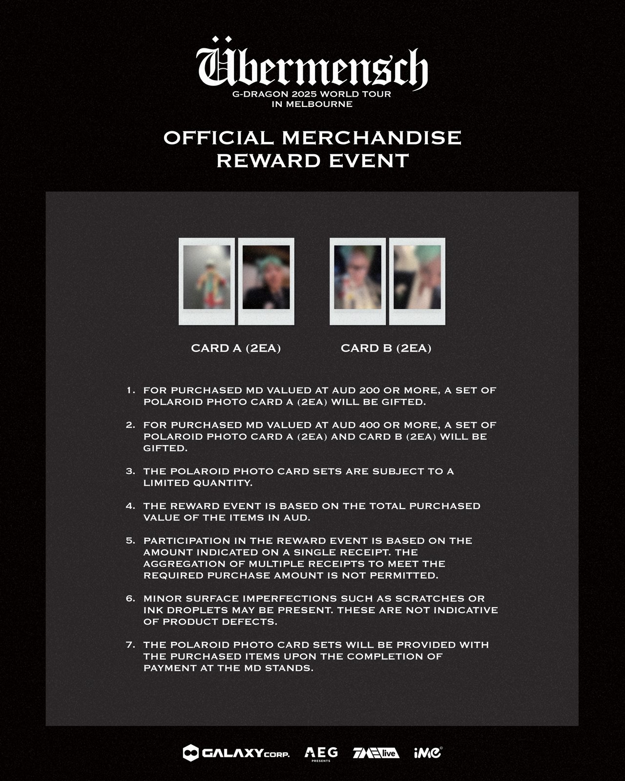 G-DRAGON VIPパスセット メルボルン G-DRAGON VIPパスセット メルボルン G-DRAGON Melbourne VIP