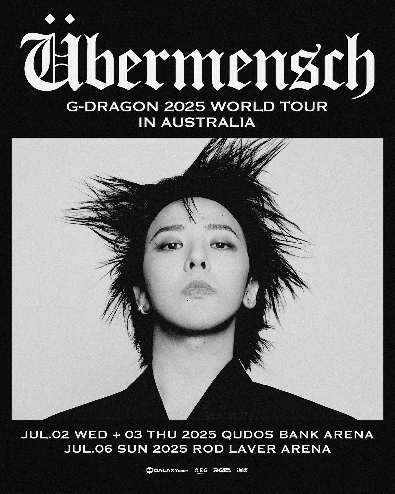 G-DRAGON 2025 WORLD TOUR [Übermensch] IN AUSTRALIA ANNOUNCEMENT