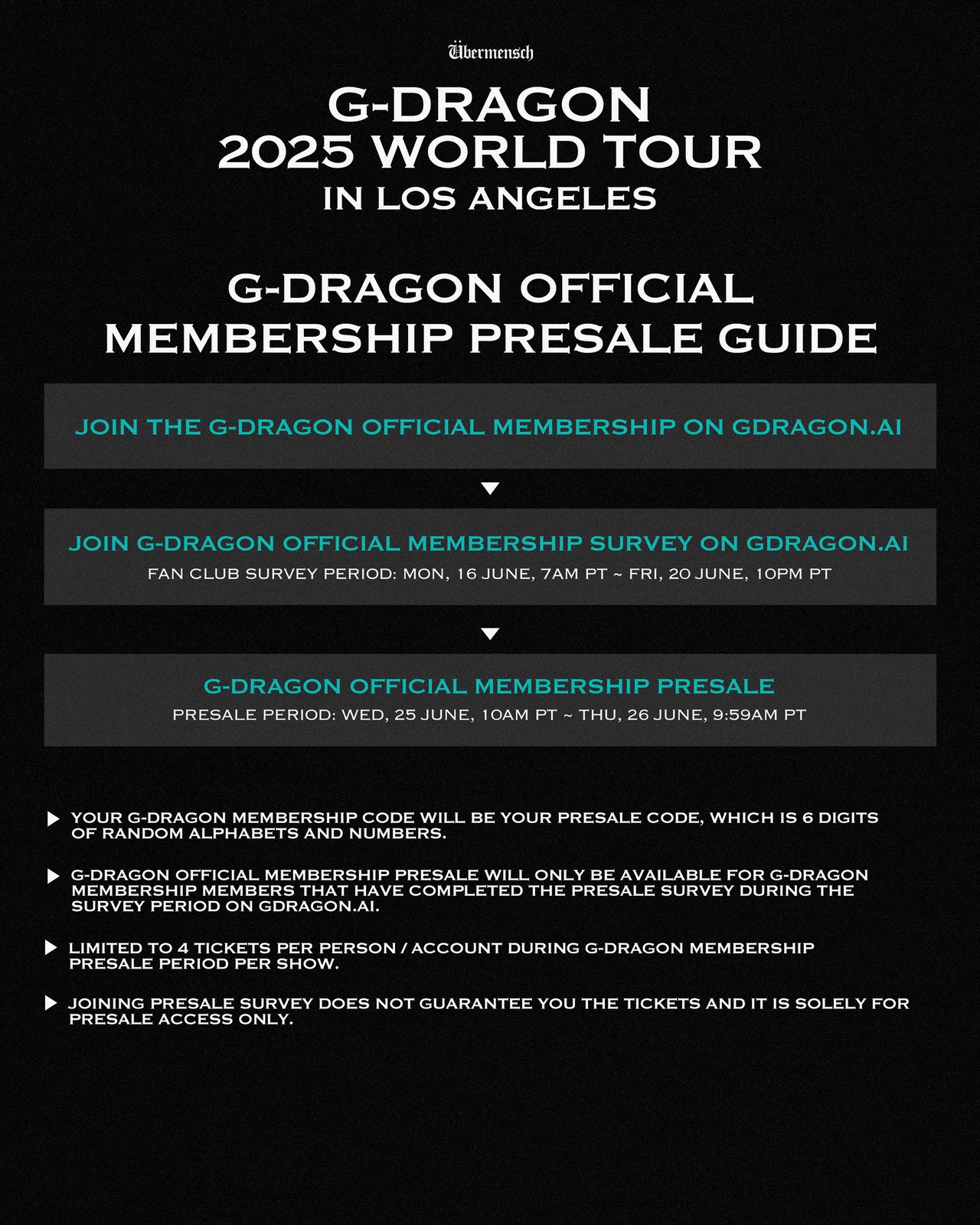 G-DRAGON OFFICIAL MEMBERSHIP PRESALE SURVEY FOR “G-DRAGON 2025
