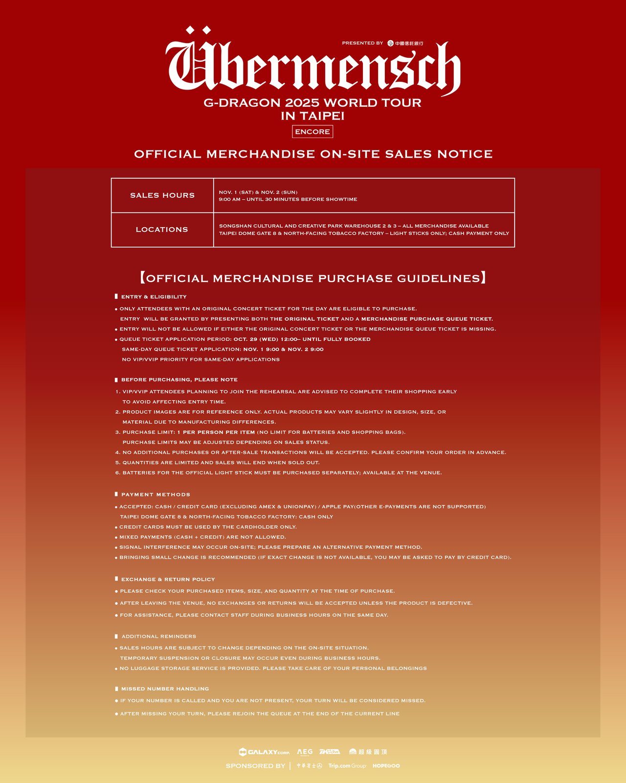 G-DRAGON 2025 WORLD TOUR [Übermensch] IN TAIPEI : ENCORE