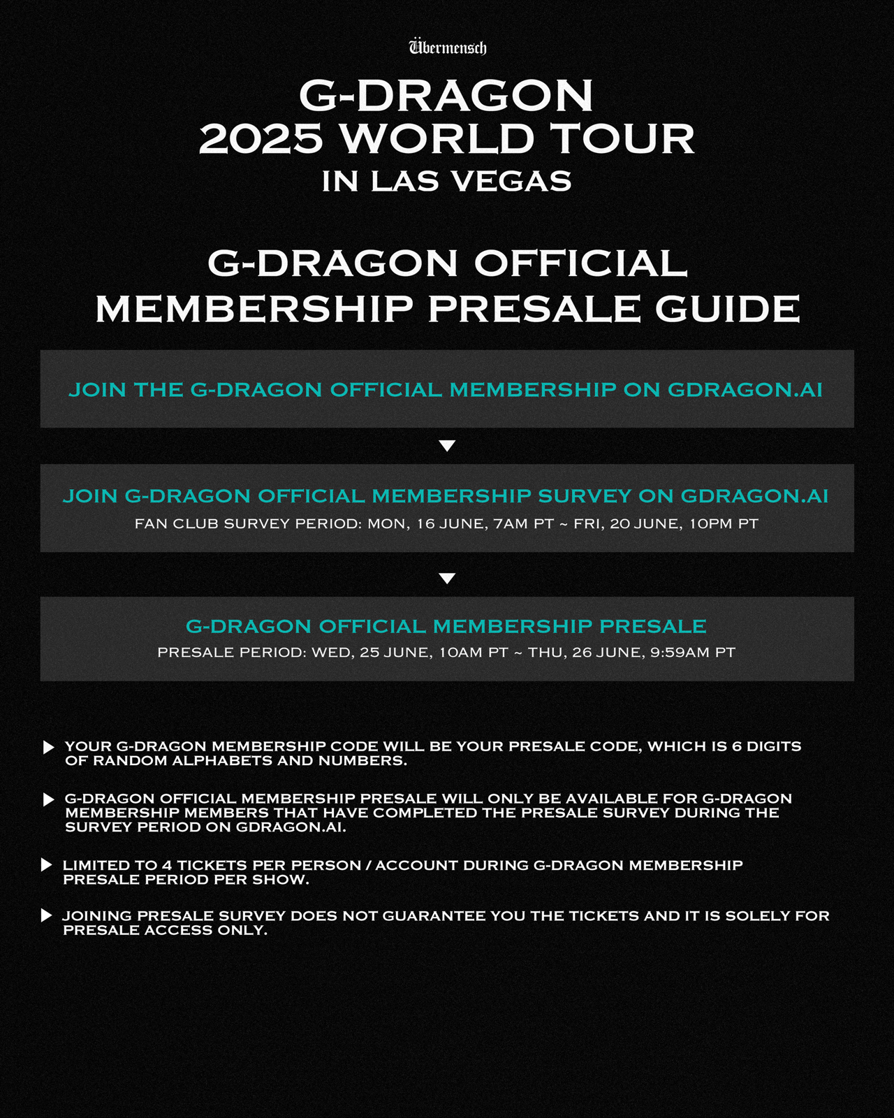 G-DRAGON OFFICIAL MEMBERSHIP PRESALE SURVEY FOR “G-DRAGON 2025