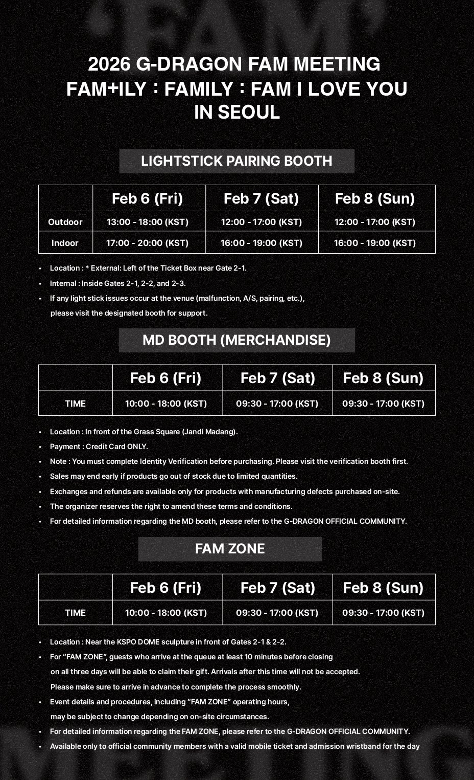 2026 G-DRAGON 'FAM' MEETING [FAM+ILY : FAMILY : FAM I LOVE YOU