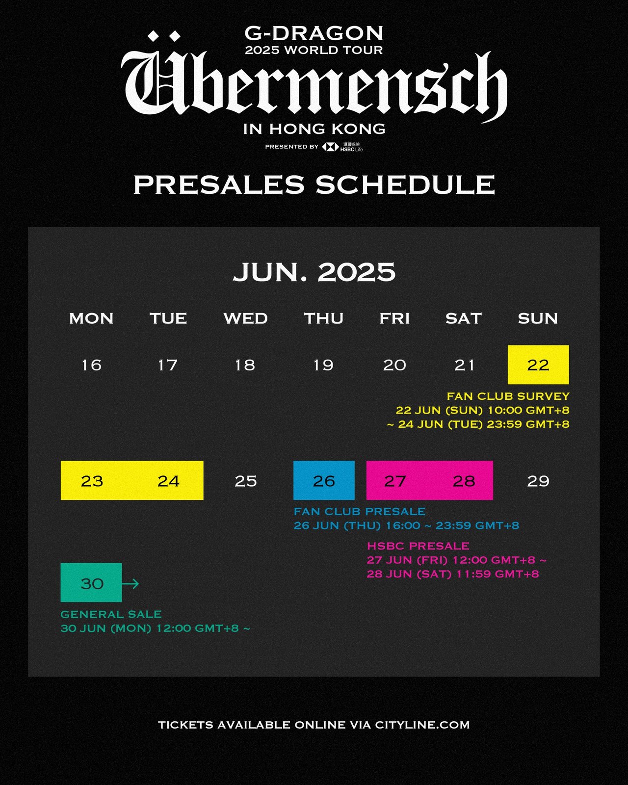 G-DRAGON 2025 WORLD TOUR [Übermensch] IN HONG KONG, presented by