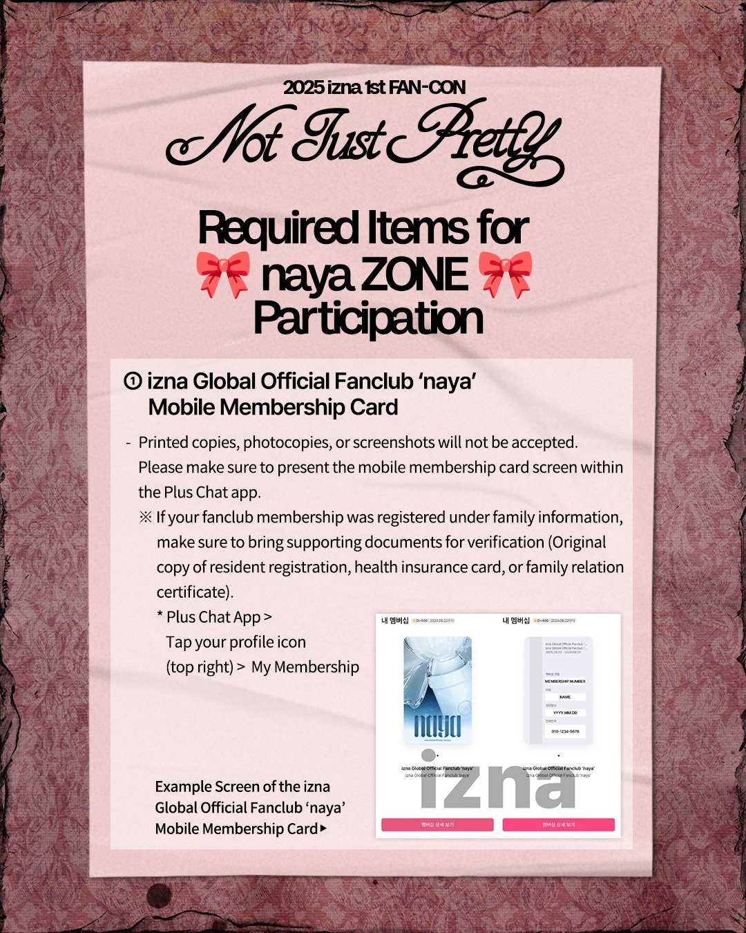 2025 izna 1st FAN-CON <Not Just Pretty> 🎀 naya ZONE 🎀 운영 안내