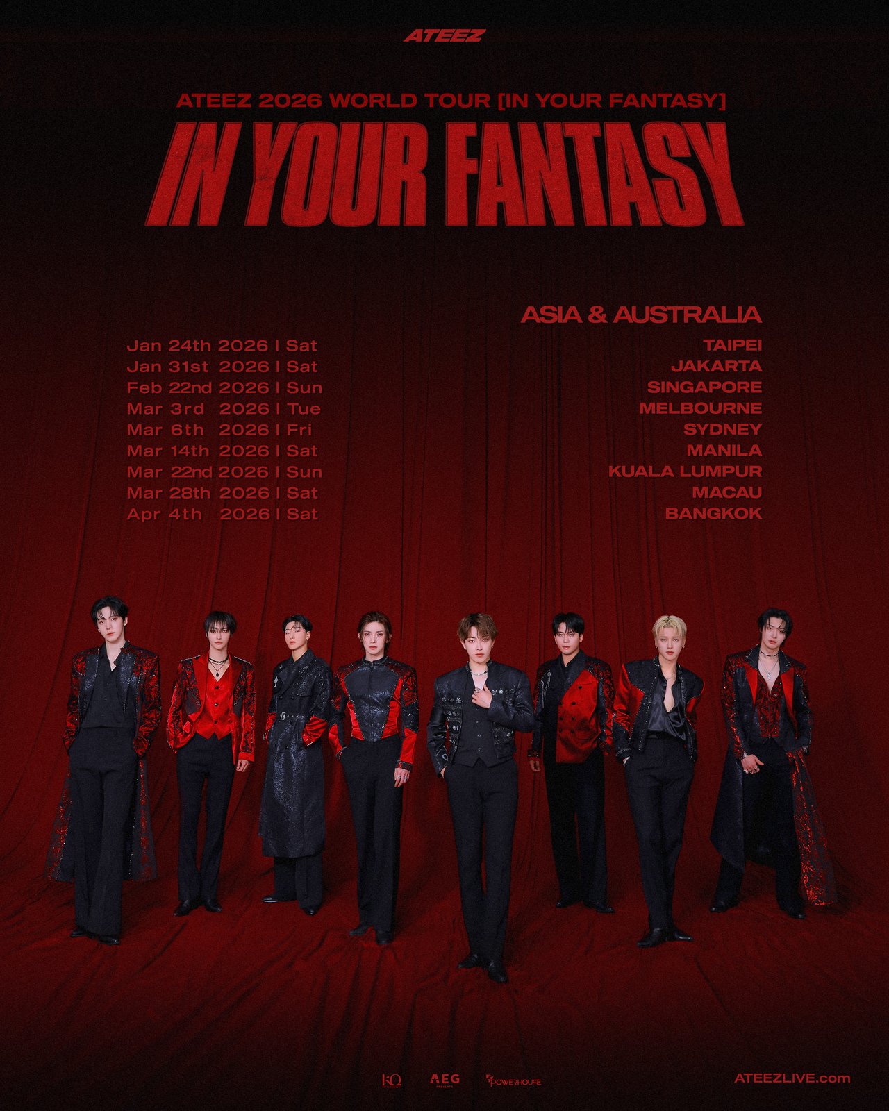 アイドル ATEEZ WORLD TOUR IN YOUR FANTASY ATEEZ 2025 WORLD TOUR [IN YOUR FANTASY] Tour Announcement
