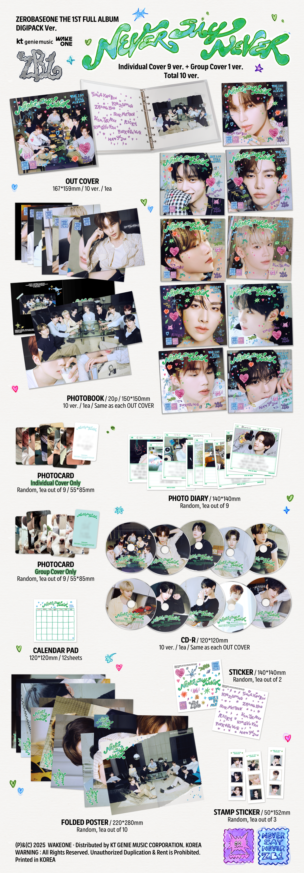ZEROBASEONE mnet plus merch 購入特典 PRE-ORDER EVENT] (SET) ZEROBASEONE THE 1ST FULL ALBUM [NEVER SAY