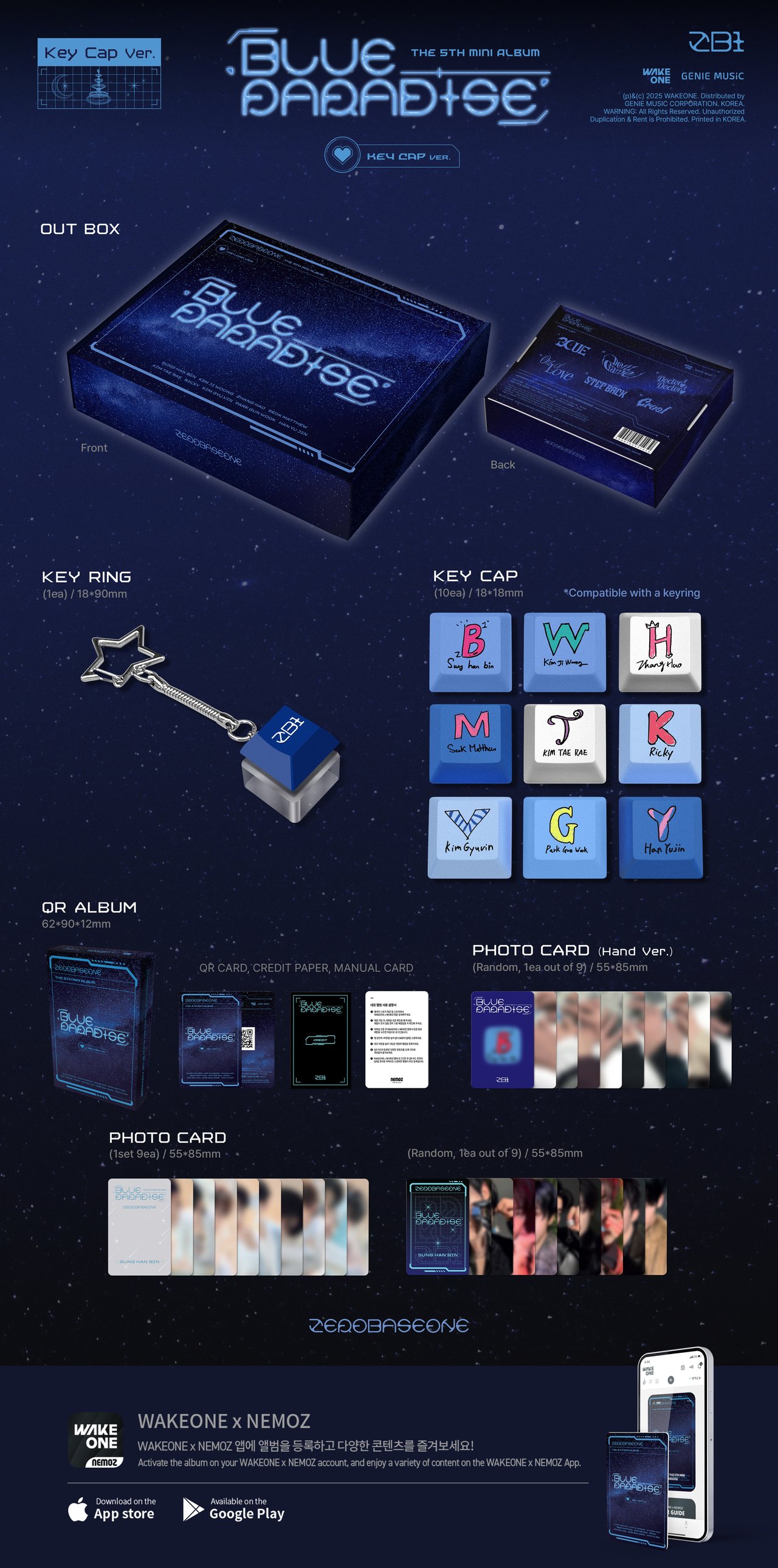ZEROBASEONE The 5th Mini Album [BLUE PARADISE] Key Cap Ver.