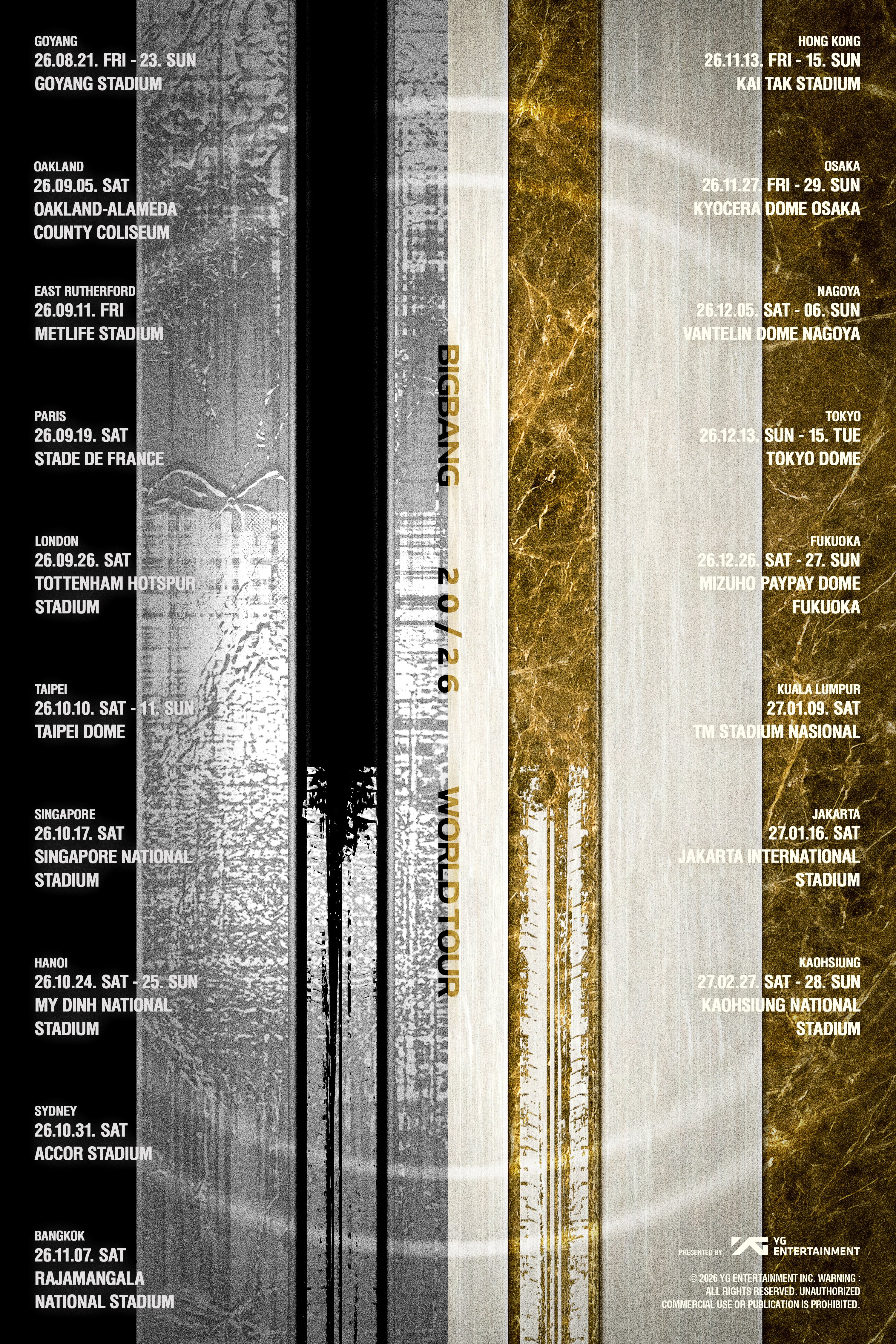 ビッグバン　ワールドツアー BIGBANG 2026 WORLD TOUR ANNOUNCEMENT