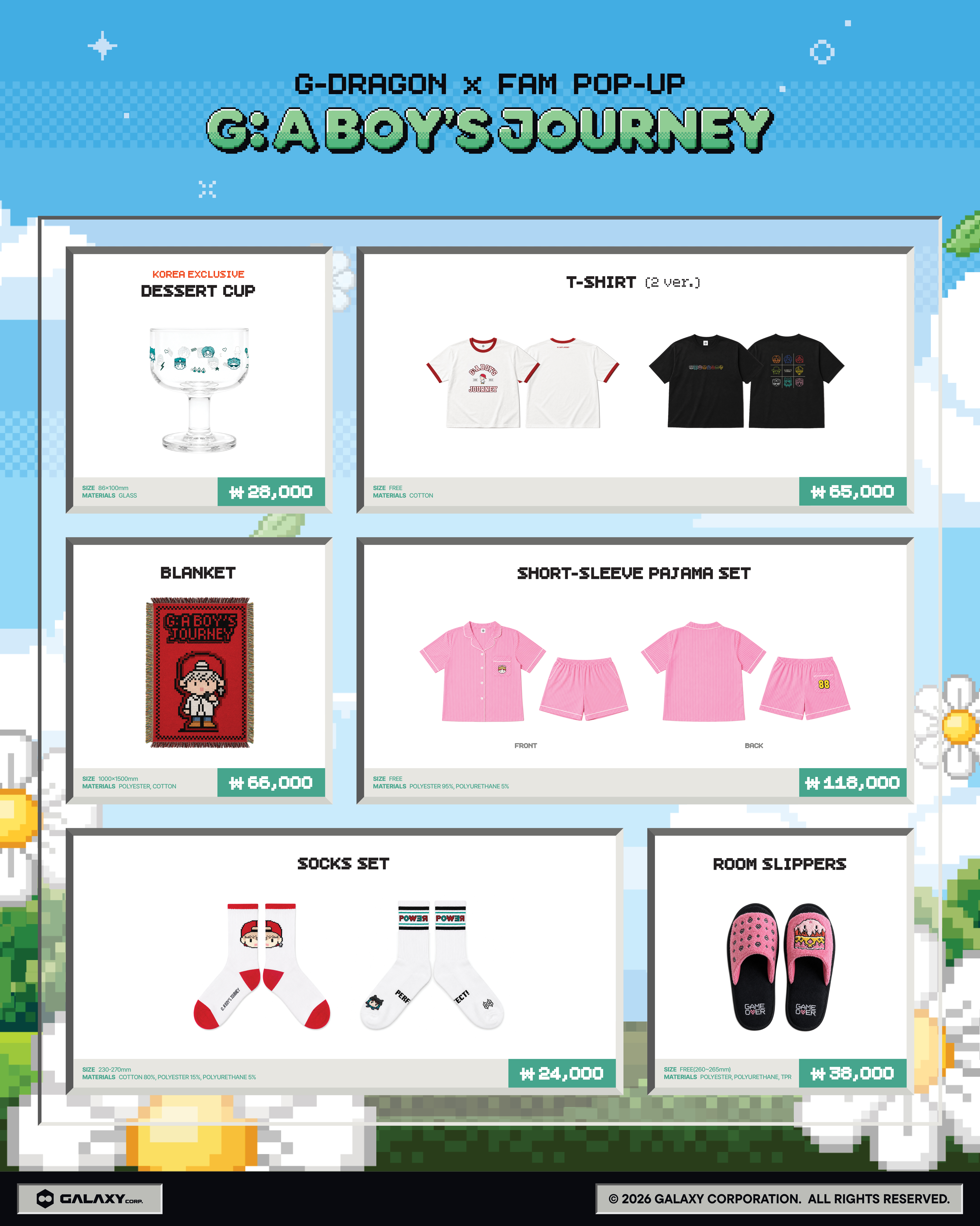 G-DRAGON x FAM POP-UP [G: A BOY'S JOURNEY] OFFICIAL MERCH LINE-UP