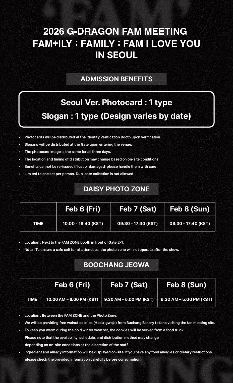 2026 G-DRAGON 'FAM' MEETING [FAM+ILY : FAMILY : FAM I LOVE YOU