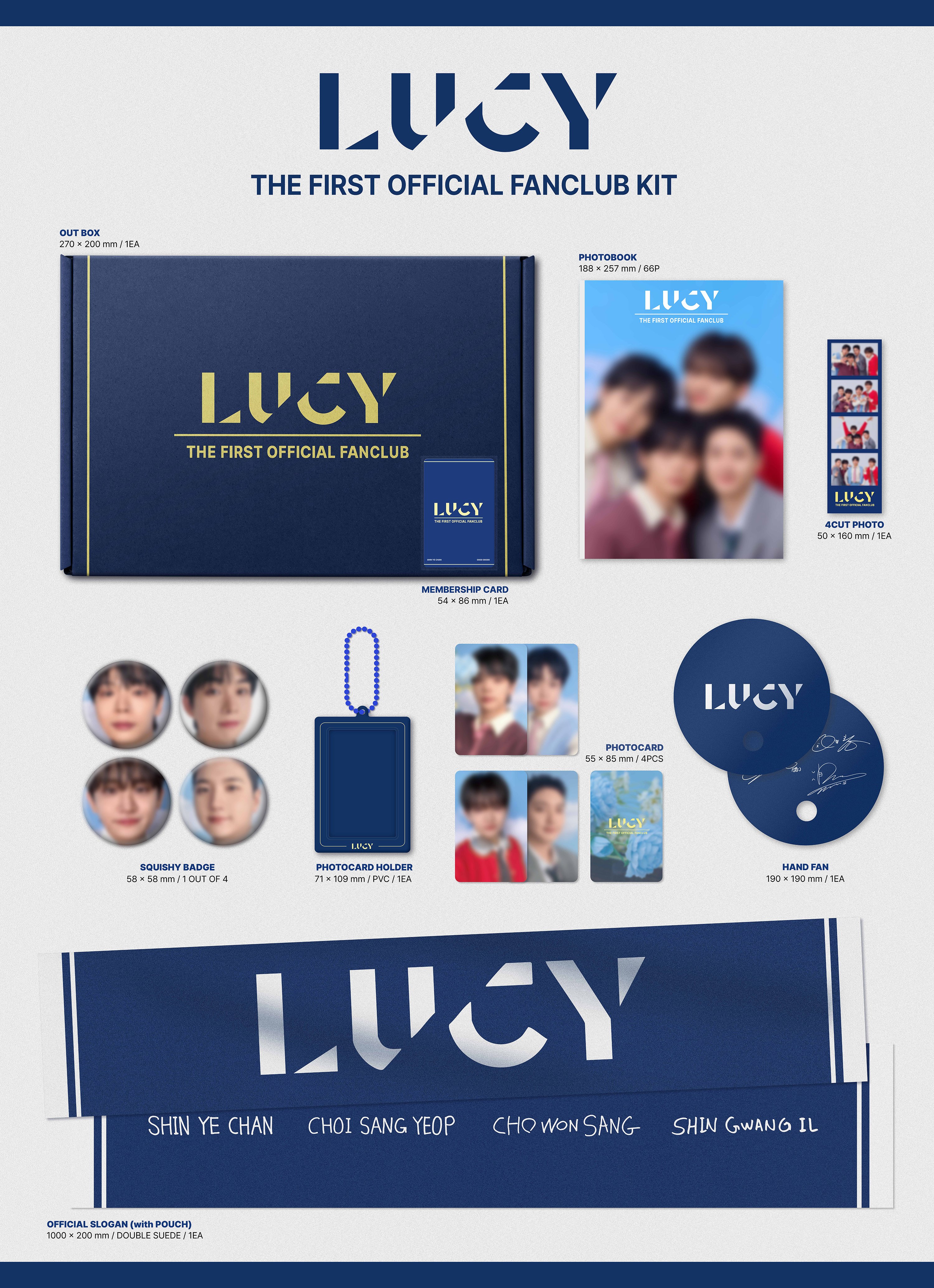 LUCY ファンクラブキット LUCY THE FIRST OFFICIAL FANCLUB KIT 상세 페이지 안내