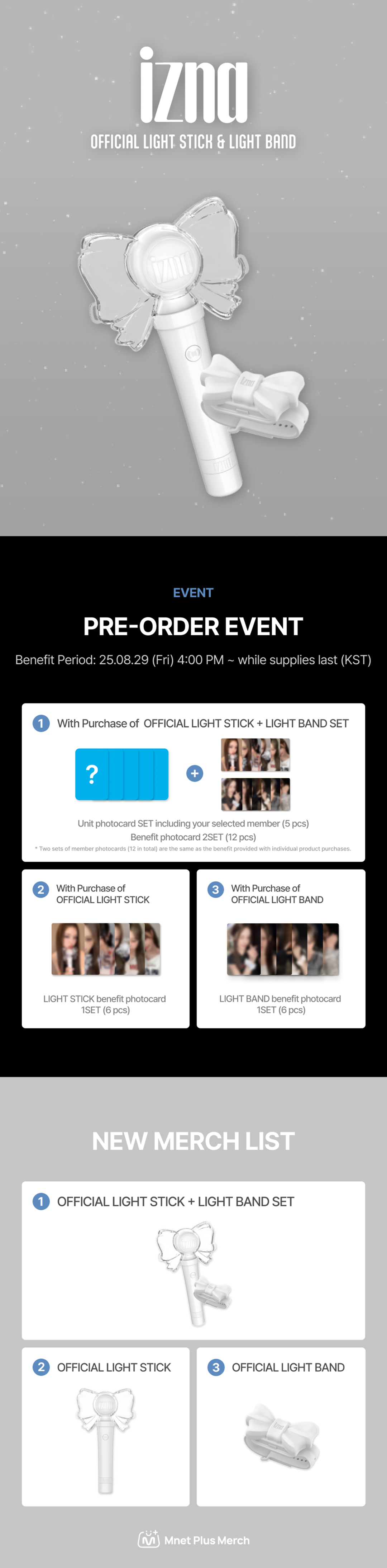 PRE-ORDER] izna OFFICIAL LIGHT STICK + LIGHT BAND SET