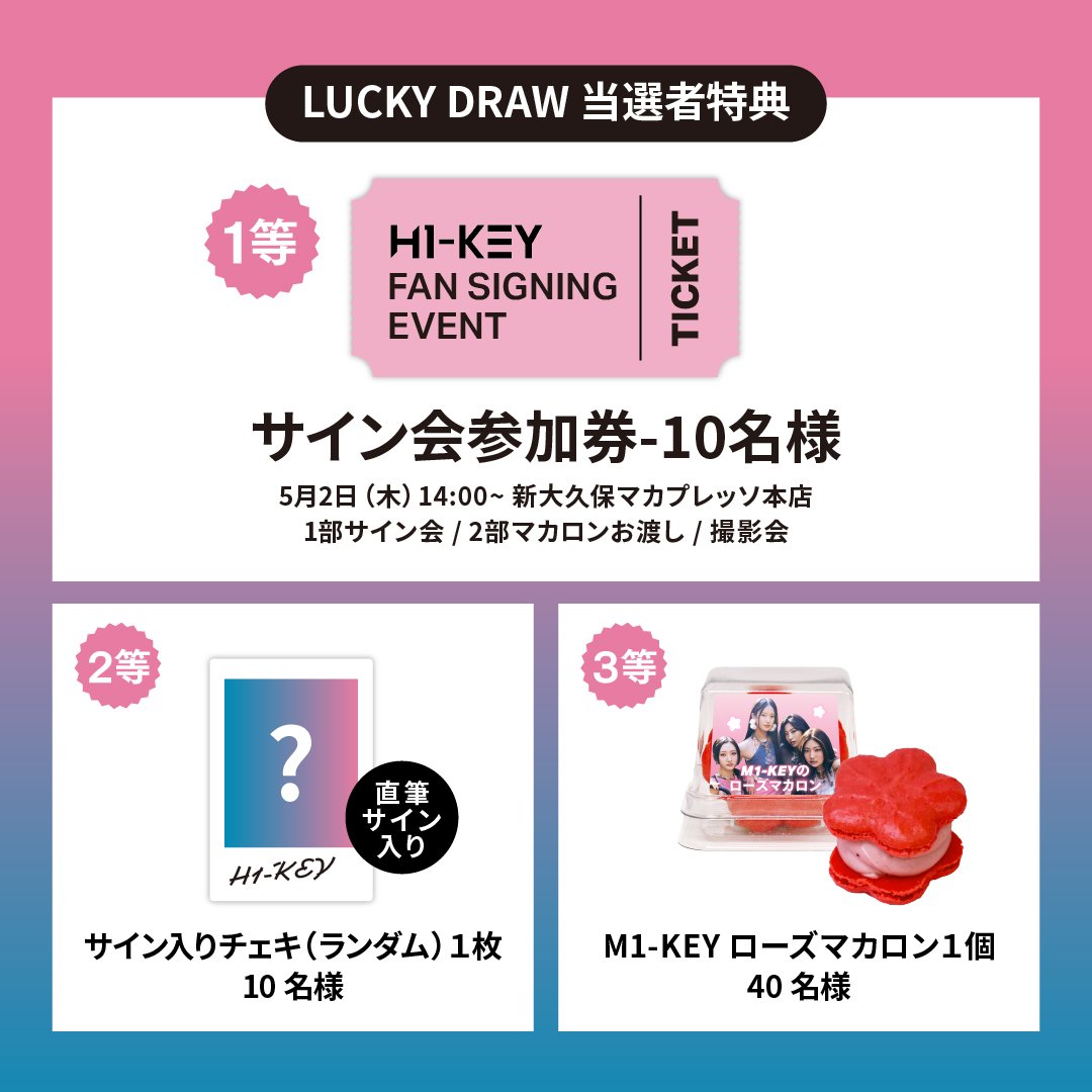 H1-KEY サイン会＆マカロンお渡し会参加券をゲットしよう！ 2nd Mini